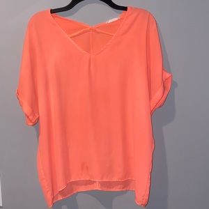 neon orange/pink top